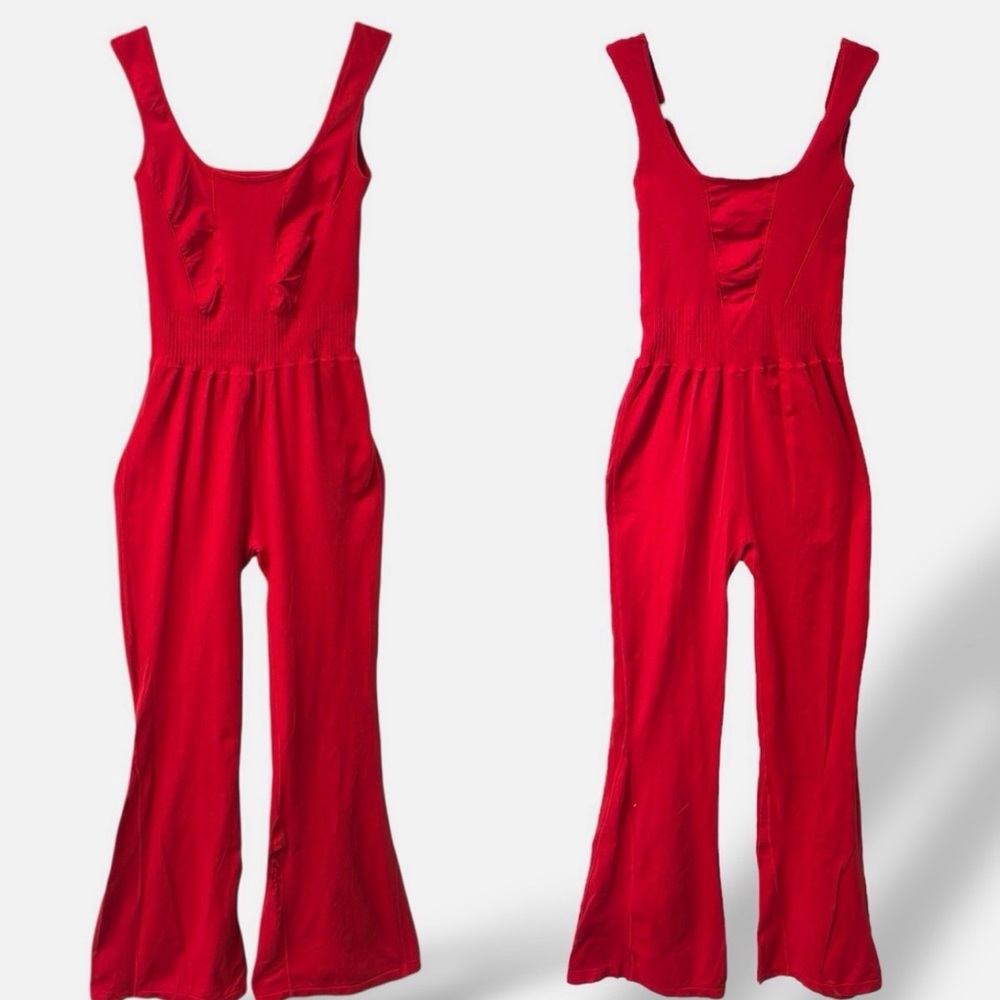 NWOT Free People Red Jumpsuit